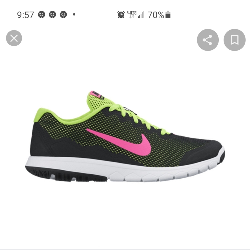 Nike Women's Flex Experience RN 4, Pink/Black Running Shoes Size 7Y
